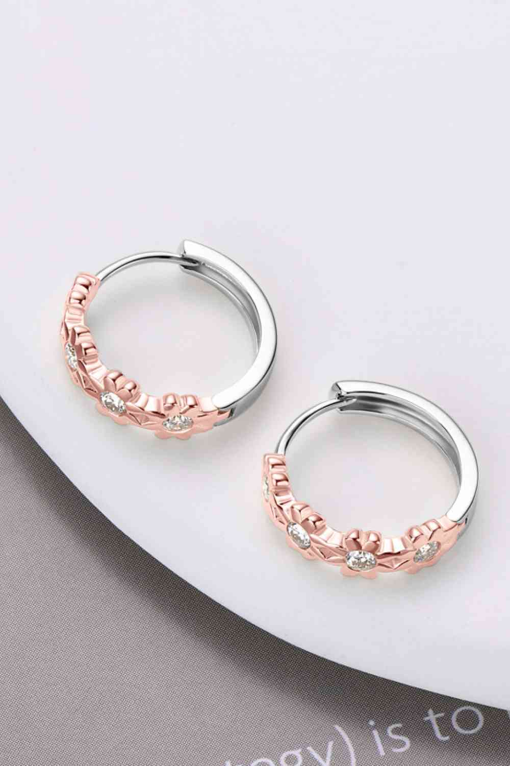 Moissanite 925 Sterling Silver Huggie Earrings - Trendsi - Flyclothing LLC