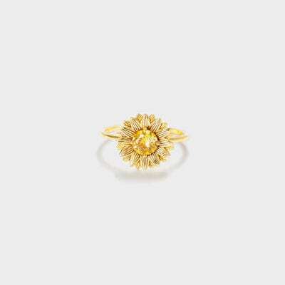 Sunflower Zircon 925 Sterling Silver Ring - Trendsi - Flyclothing LLC