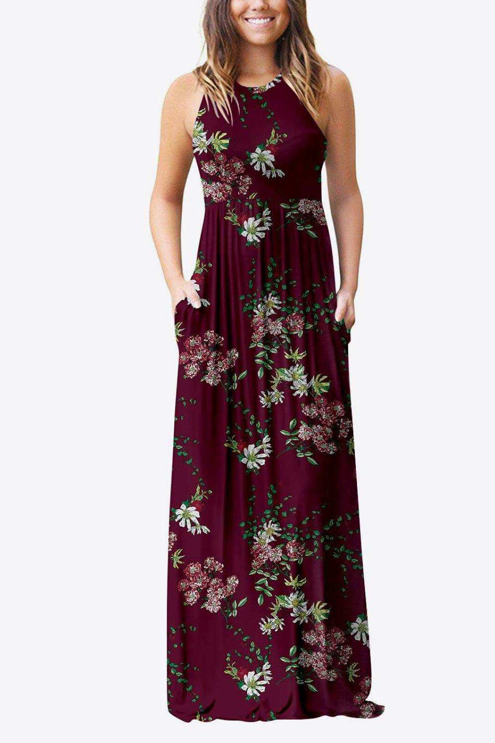Empire Waist Sleeveless Dress with Pockets - Trendsi - Flyclothing LLC