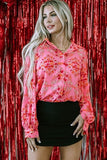 Ditsy Floral Collared Neck Shirt - Trendsi
