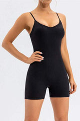 Spaghetti Strap Round Neck Romper - Trendsi - Flyclothing LLC