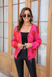 Printed V-Neck Button-Down Long Sleeve Cardigan - Trendsi - Flyclothing LLC