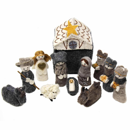 Felted Nativity 12-Piece Set - Global Groove Direct