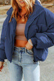 Zip Up Collared Neck Coat with Pockets - Trendsi - Flyclothing LLC