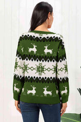 Reindeer Round Neck Sweater - Trendsi