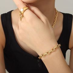 Titanium Steel Chain Bracelet - Trendsi