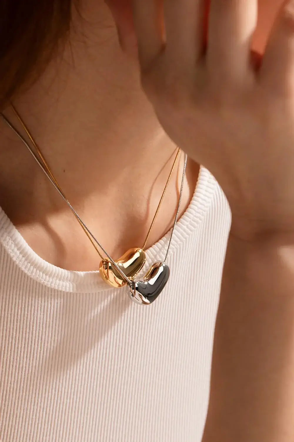 Heart Shape Pendant Necklace - Trendsi - Flyclothing LLC