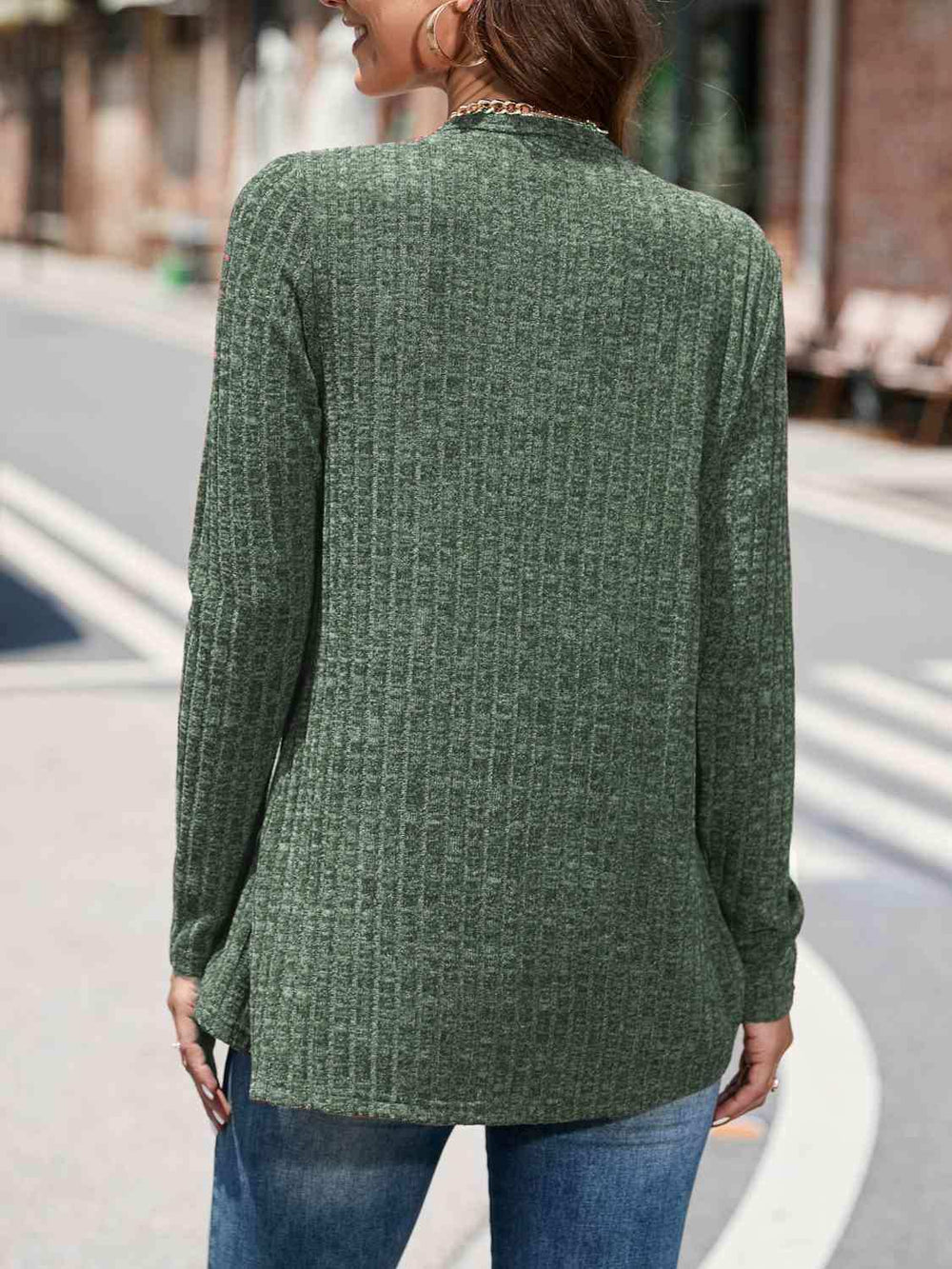 Round Neck Long Sleeve T-Shirt - Trendsi - Flyclothing LLC