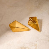 Stainless Steel 18K Gold-Plated Geometric Earrings - Trendsi