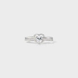 Heart Shape 925 Sterling Silver Ring - Trendsi
