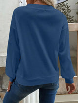V-Neck Dropped Shoulder Blouse - Trendsi - Flyclothing LLC