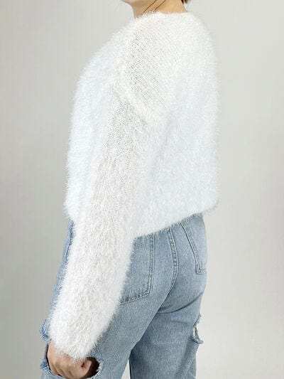 Tied Open Front Dropped Shoulder Cardigan - Trendsi - Flyclothing LLC