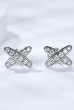 925 Sterling Silver X-Shape Moissanite Earrings - Trendsi - Flyclothing LLC