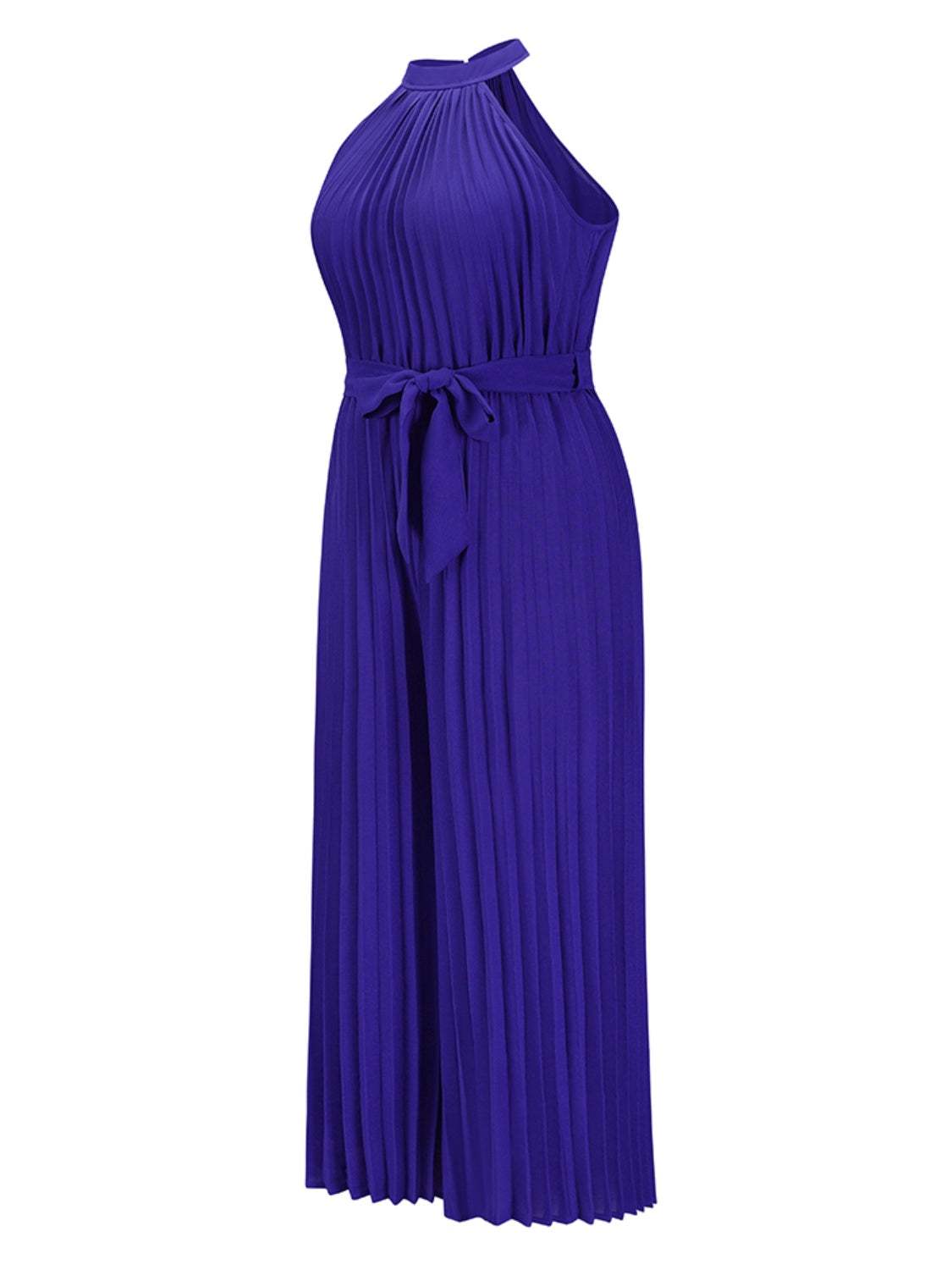 Cutout Tied Pleated Sleeveless Jumpsuit - Trendsi - Flyclothing LLC