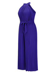Cutout Tied Pleated Sleeveless Jumpsuit - Trendsi