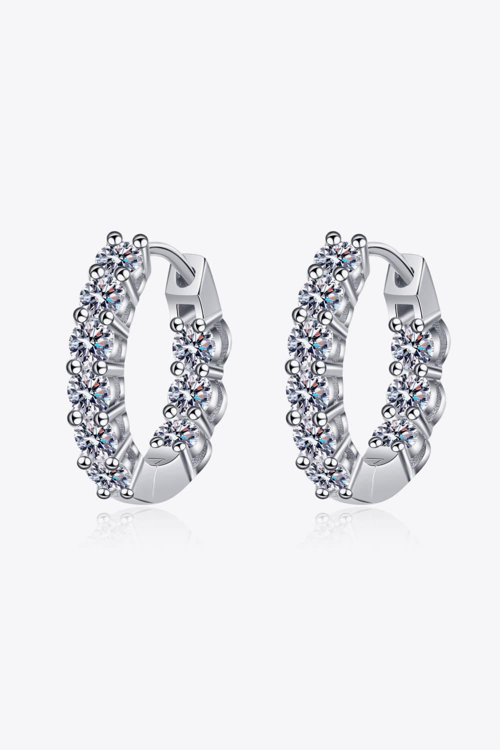 1.8 Carat Moissanite Hoop Earrings - Trendsi