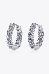 1.8 Carat Moissanite Hoop Earrings - Trendsi