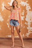 Floral Square Neck Cap Sleeve Tank - Trendsi - Flyclothing LLC