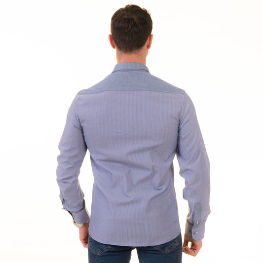 Gravity Homme Men's Long Sleeve Button Down / Prato Stripe S7 - Gravity Homme