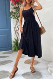 Spaghetti Strap Scoop Neck Midi Dress - Trendsi