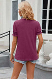Round Neck Flounce Sleeve T-Shirt - Trendsi - Flyclothing LLC