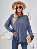 Contrast Mock Neck Long Sleeve T-Shirt - Trendsi - Flyclothing LLC