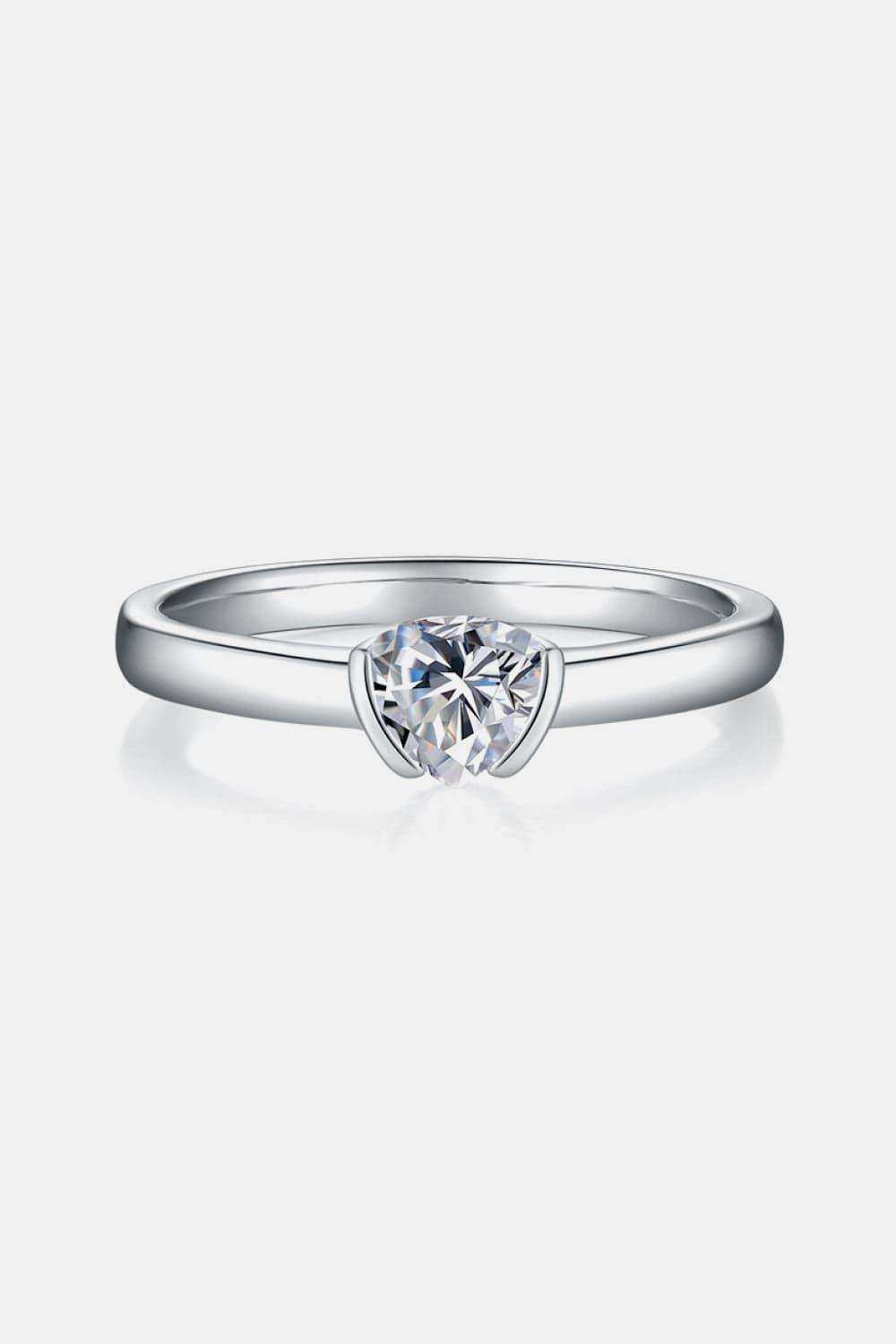 Moissanite 925 Sterling Silver Solitaire Ring - Trendsi - Flyclothing LLC