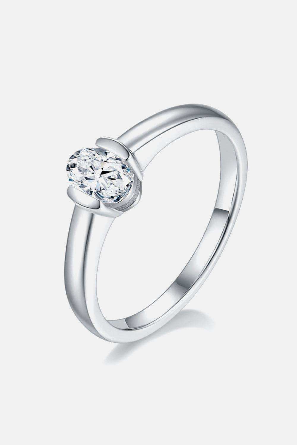 Moissanite 925 Sterling Silver Solitaire Ring - Trendsi - Flyclothing LLC