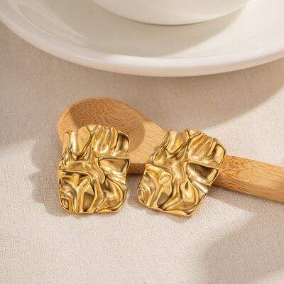 Geometric Stainless Steel Gold-Plated Earrings - Trendsi - Flyclothing LLC