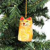 Handpainted Cat Ornaments, Set of 2 - Asha Handicrafts - Flyclothing LLC