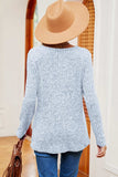 Eyelet Ribbed Round Neck Long Sleeve T-Shirt - Trendsi - Flyclothing LLC