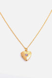 Zircon Heart Shape 14K Gold-Plated Pendant Necklace - Trendsi - Flyclothing LLC