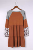 Round Neck Frill Trim Dress - Trendsi - Flyclothing LLC