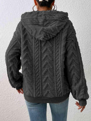Drawstring Long Sleeve Hoodie - Trendsi
