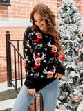 Reindeer Round Neck Sweater - Trendsi
