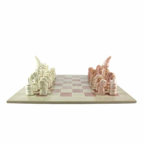 Hand Carved Soapstone Maasai Chess Set - 14" Board - Smolart - Flyclothing LLC