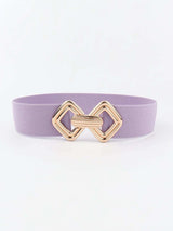 Geometric Buckle Elastic Wide Belt - Trendsi - Flyclothing LLC