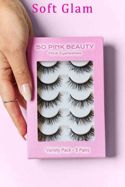 SO PINK BEAUTY Mink Eyelashes 5 Pairs - Trendsi - Flyclothing LLC