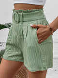 Belted Shorts with Pockets - Trendsi