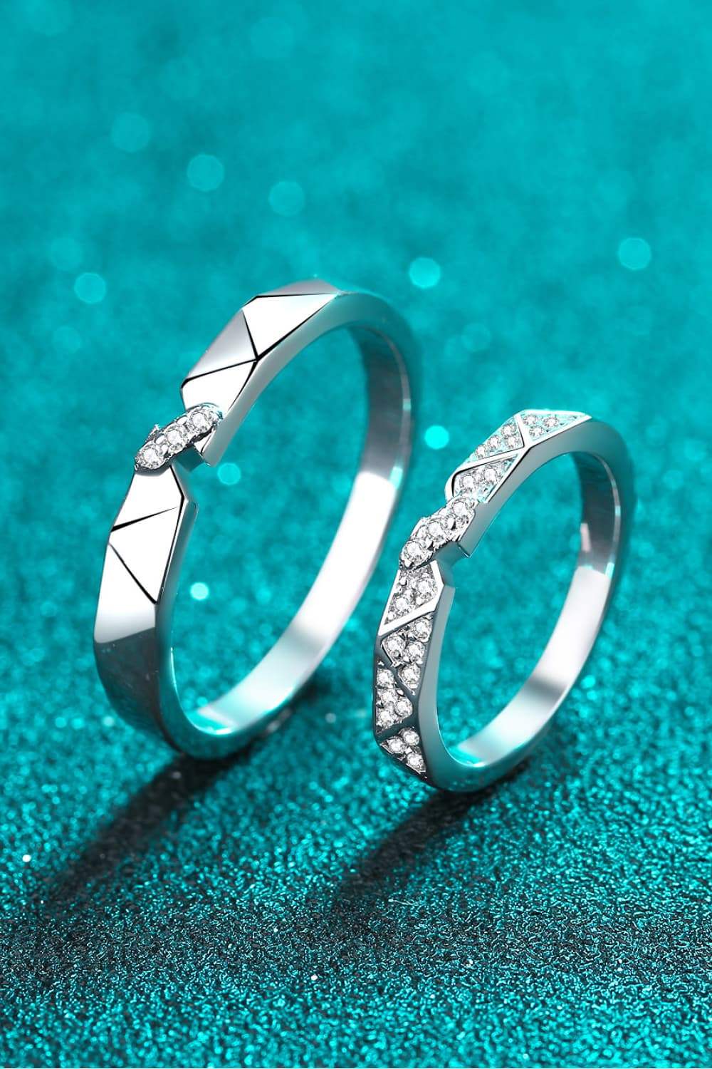 Moissanite Minimalist Rhodium-Plated Ring - Trendsi - Flyclothing LLC