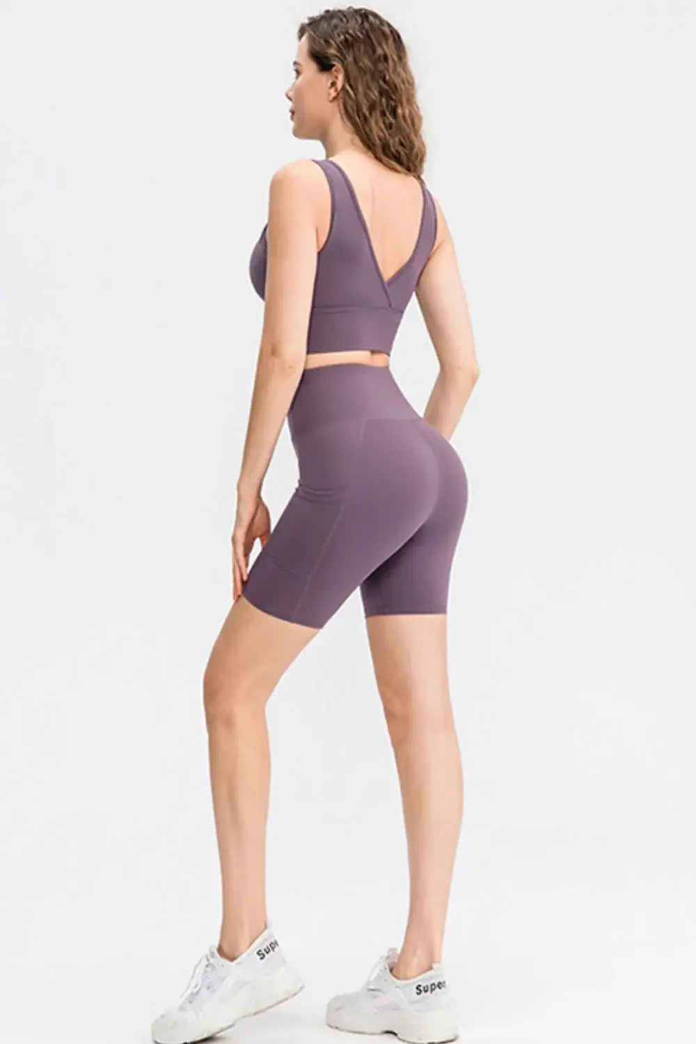 Wide Waistband Sports Shorts with Pockets - Trendsi - Flyclothing LLC