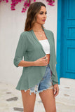 Half Sleeve Open Front Cardigan - Trendsi