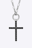 Moissanite Cross Pendant Platinum-Plated Necklace - Flyclothing LLC