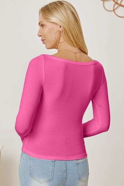 Square Neck Long Sleeve T-Shirt - Trendsi - Flyclothing LLC