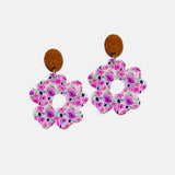 Flower Shape Acrylic Dangle Earrings - Trendsi