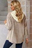 Snap Front Hooded Corduroy Shacket - Trendsi - Flyclothing LLC