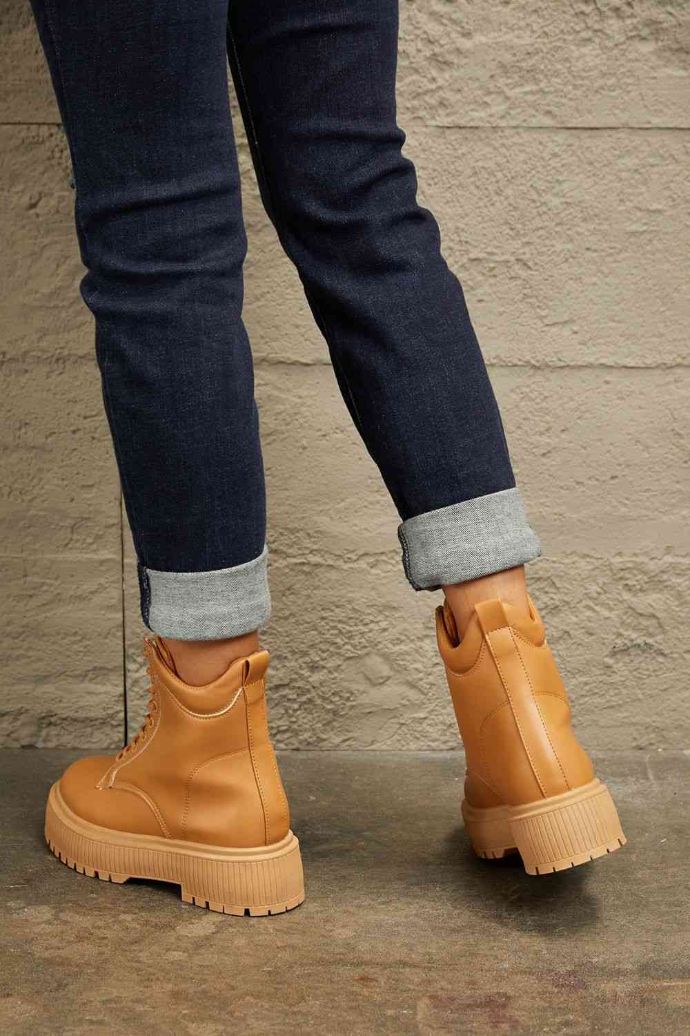 East Lion Corp Platform Combat Boots - Trendsi - Flyclothing LLC