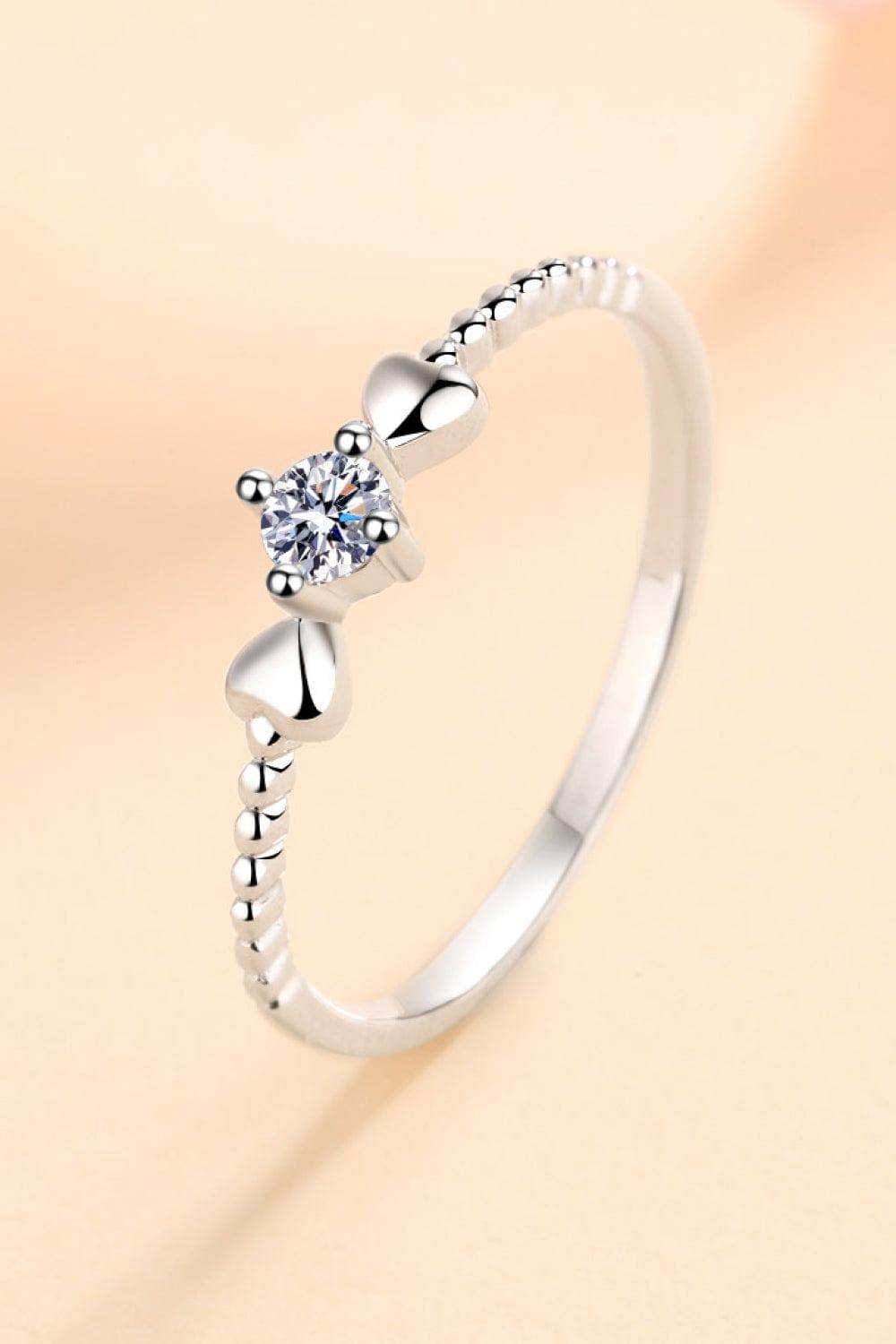 Moissanite Heart 925 Sterling Silver Ring - Trendsi - Flyclothing LLC