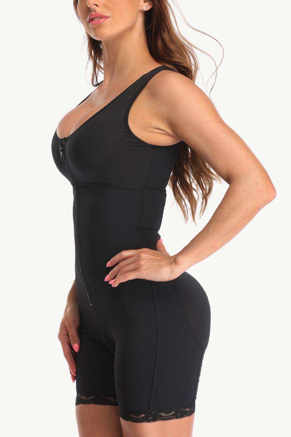 Full Size Zip-Up Lace Detail Shapewear - Trendsi - Flyclothing LLC