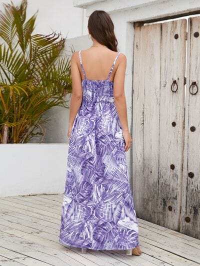 Printed Surplice Spaghetti Strap Dress - Trendsi - Flyclothing LLC